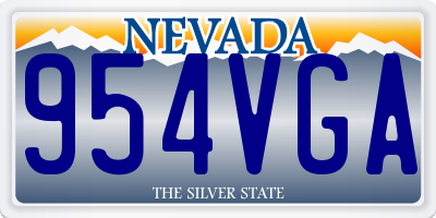 NV license plate 954VGA