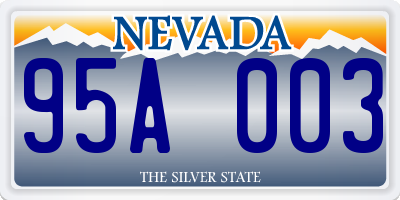 NV license plate 95A003