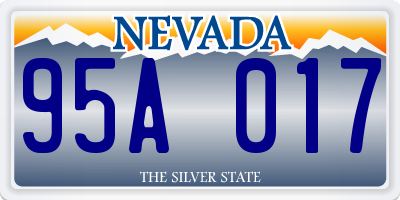 NV license plate 95A017