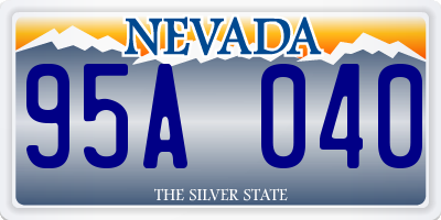 NV license plate 95A040