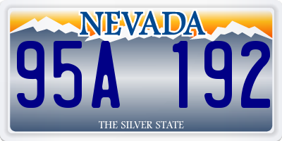 NV license plate 95A192