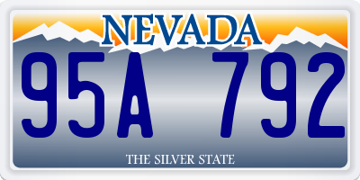 NV license plate 95A792