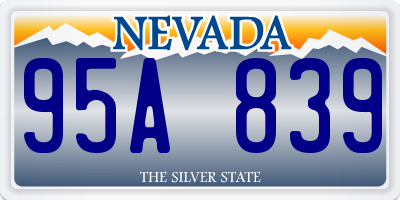 NV license plate 95A839