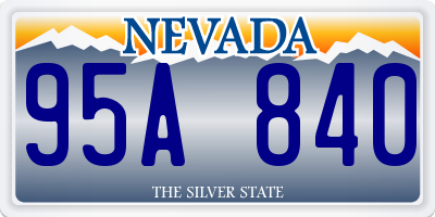 NV license plate 95A840
