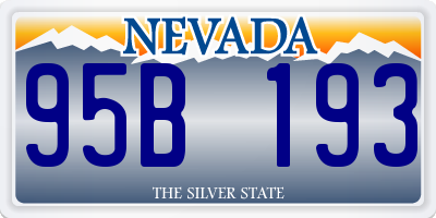 NV license plate 95B193