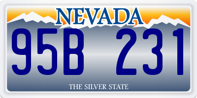 NV license plate 95B231