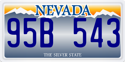 NV license plate 95B543