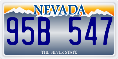 NV license plate 95B547