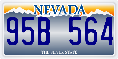 NV license plate 95B564