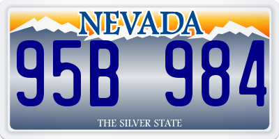 NV license plate 95B984