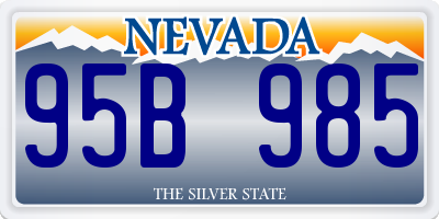 NV license plate 95B985