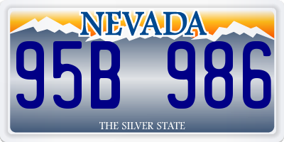 NV license plate 95B986