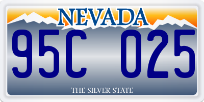 NV license plate 95C025