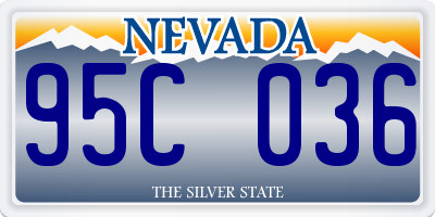 NV license plate 95C036