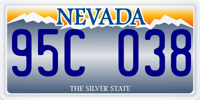 NV license plate 95C038