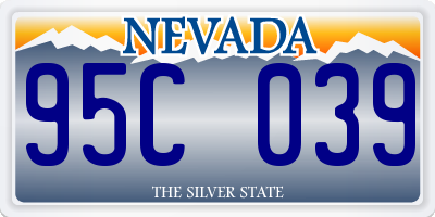 NV license plate 95C039