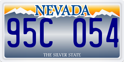 NV license plate 95C054