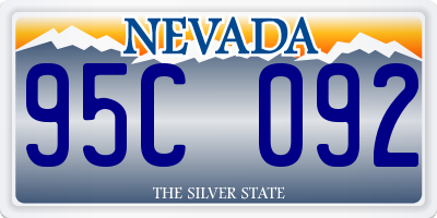 NV license plate 95C092