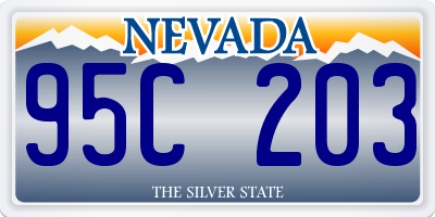 NV license plate 95C203