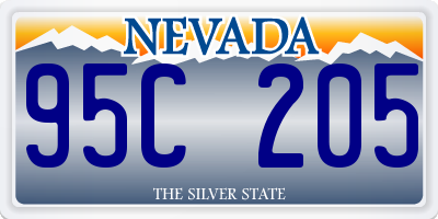 NV license plate 95C205