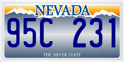 NV license plate 95C231