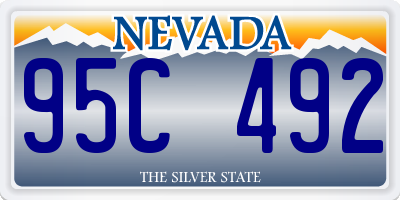 NV license plate 95C492