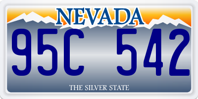 NV license plate 95C542