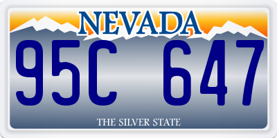 NV license plate 95C647