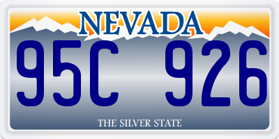 NV license plate 95C926