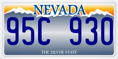 NV license plate 95C930