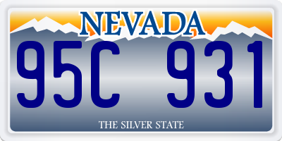 NV license plate 95C931