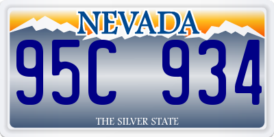 NV license plate 95C934