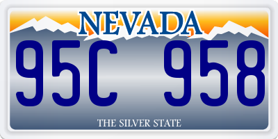 NV license plate 95C958