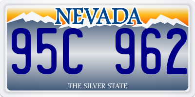 NV license plate 95C962