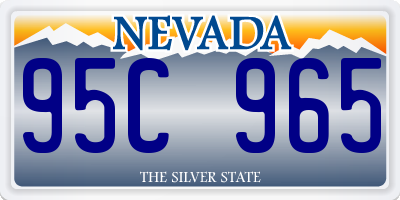 NV license plate 95C965