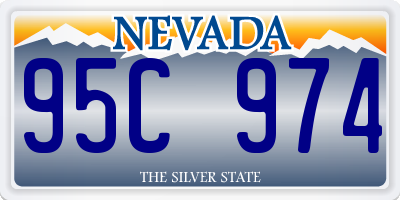 NV license plate 95C974
