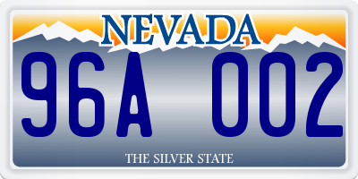 NV license plate 96A002