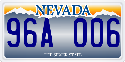 NV license plate 96A006