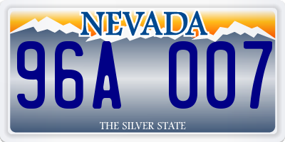 NV license plate 96A007