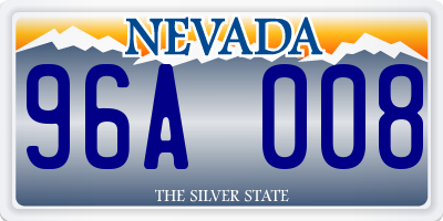 NV license plate 96A008