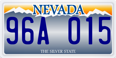 NV license plate 96A015