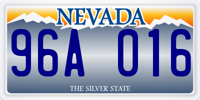 NV license plate 96A016