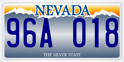 NV license plate 96A018