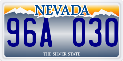 NV license plate 96A030