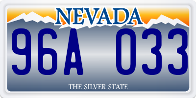 NV license plate 96A033