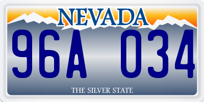 NV license plate 96A034