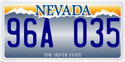 NV license plate 96A035