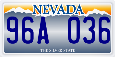 NV license plate 96A036