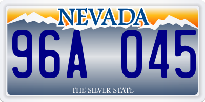 NV license plate 96A045