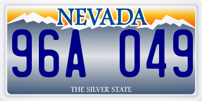 NV license plate 96A049